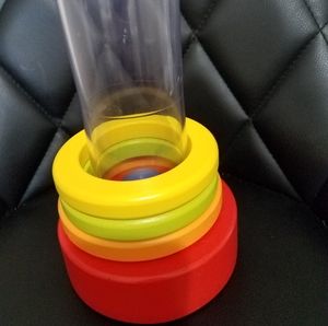 Lovevery clear tube with stacking rings & ball